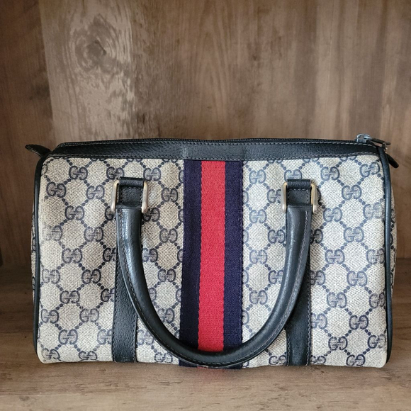 Vintage Gucci Accessory Collection 80s Boston Bag Monogram Leather Purse - Picture 5 of 13